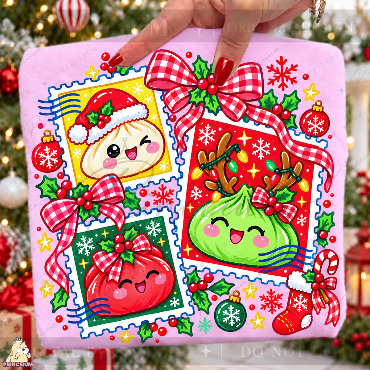 Kawaii Christmas Dumpling Stamps