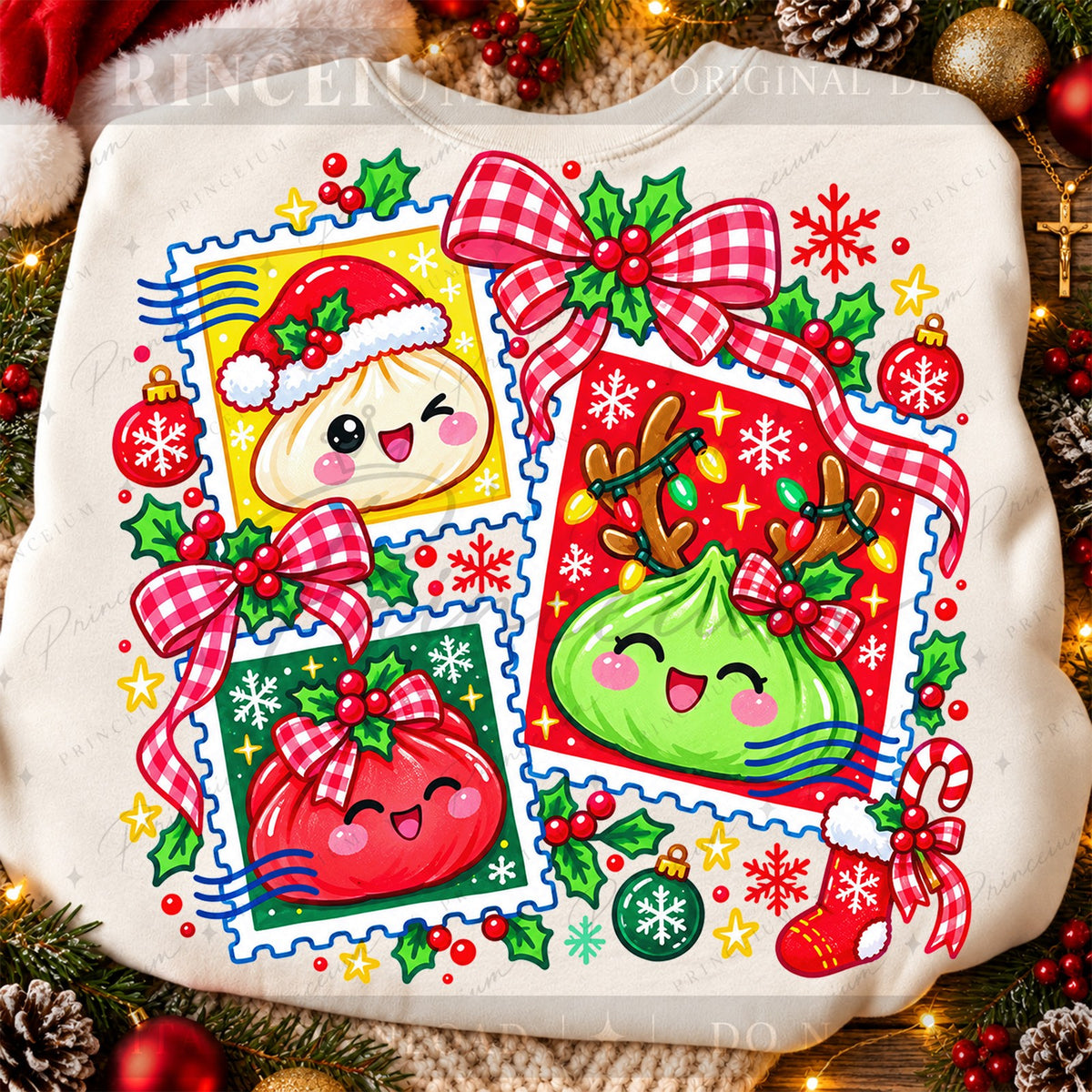 Kawaii Christmas Dumpling Stamps