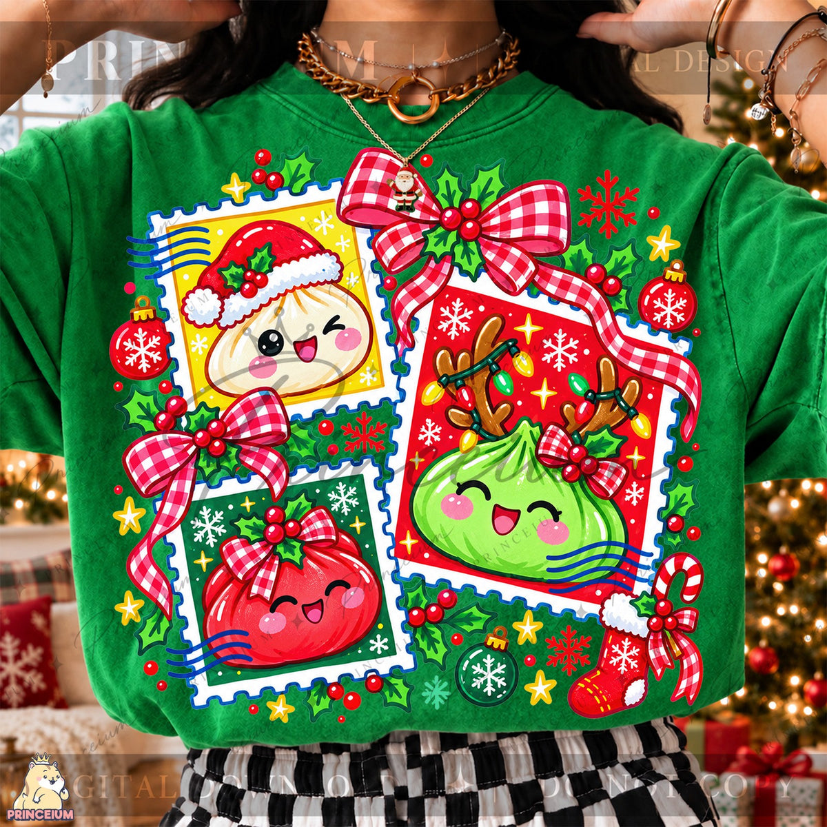 Kawaii Christmas Dumpling Stamps