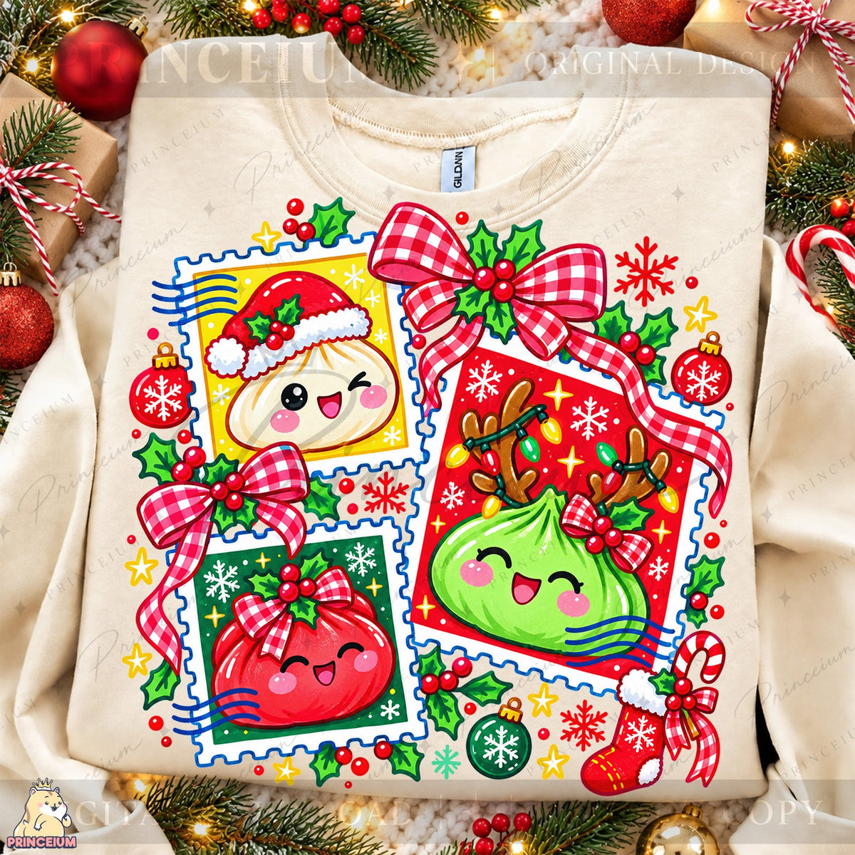 Kawaii Christmas Dumpling Stamps