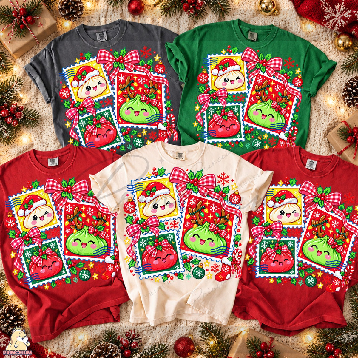 Kawaii Christmas Dumpling Stamps