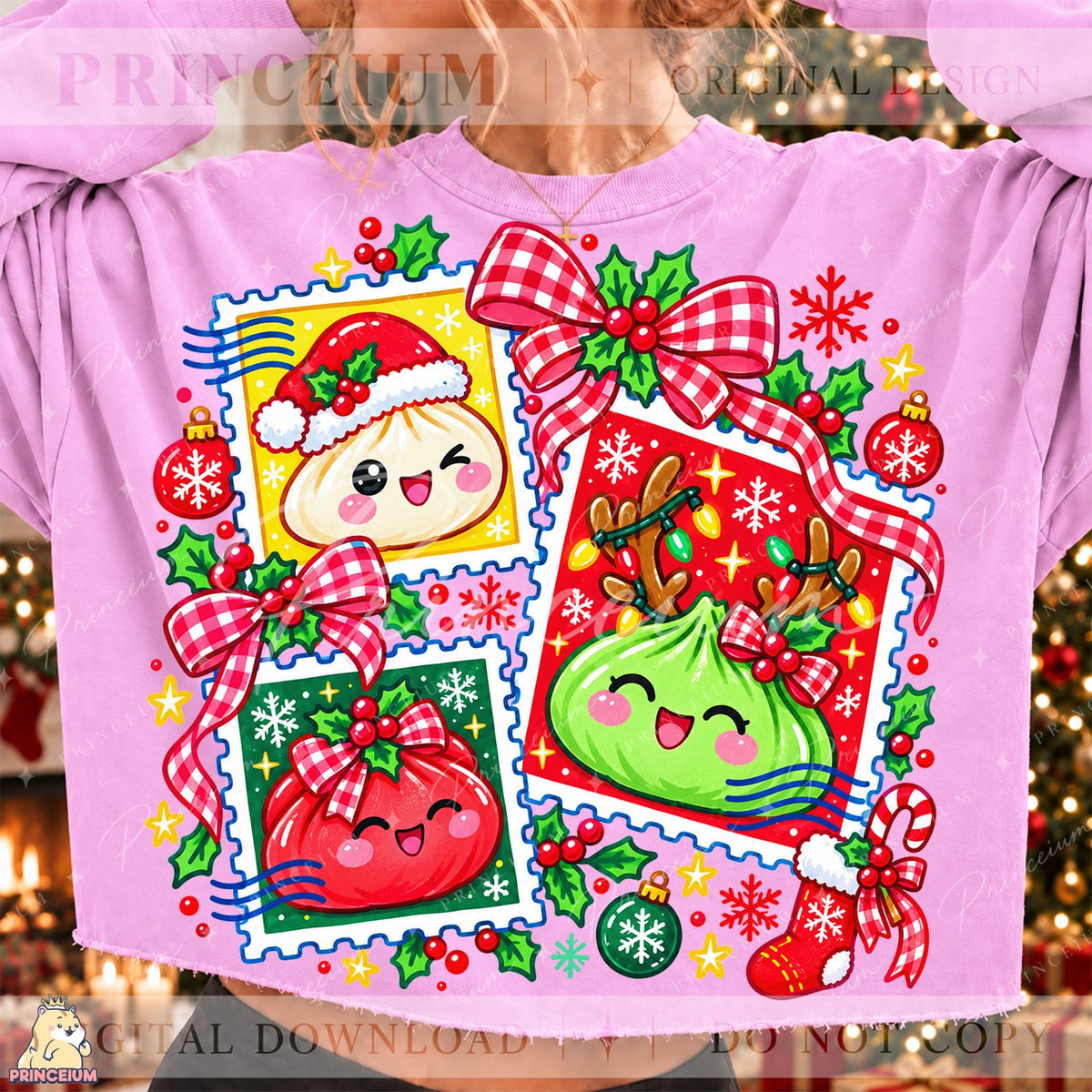 Kawaii Christmas Dumpling Stamps