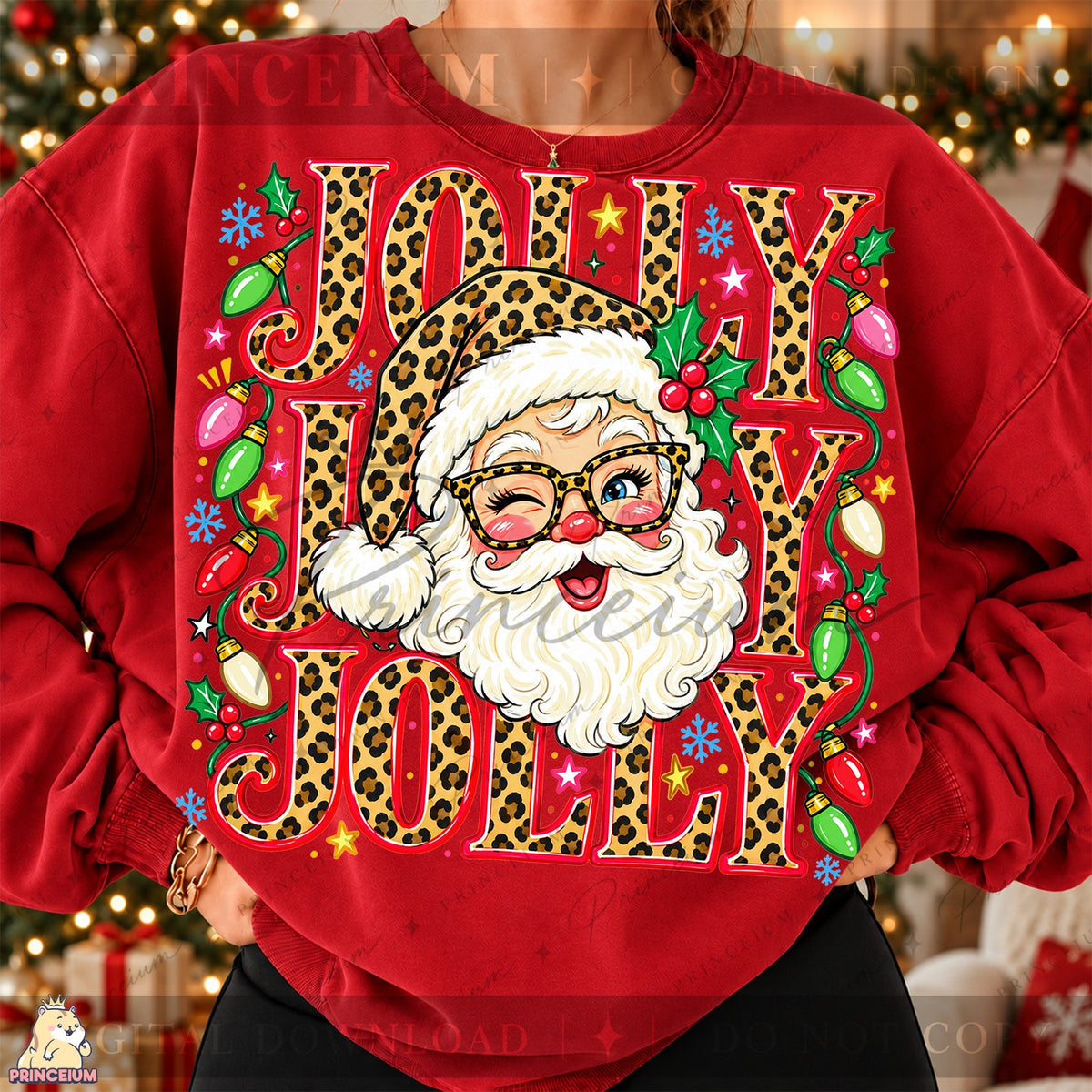 Leopard Print Jolly Santa