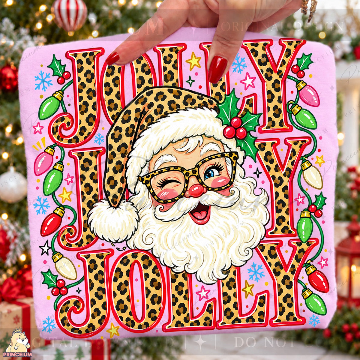 Leopard Print Jolly Santa