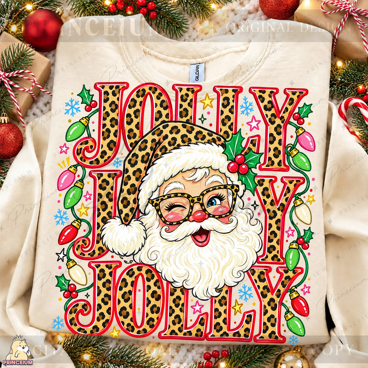 Leopard Print Jolly Santa