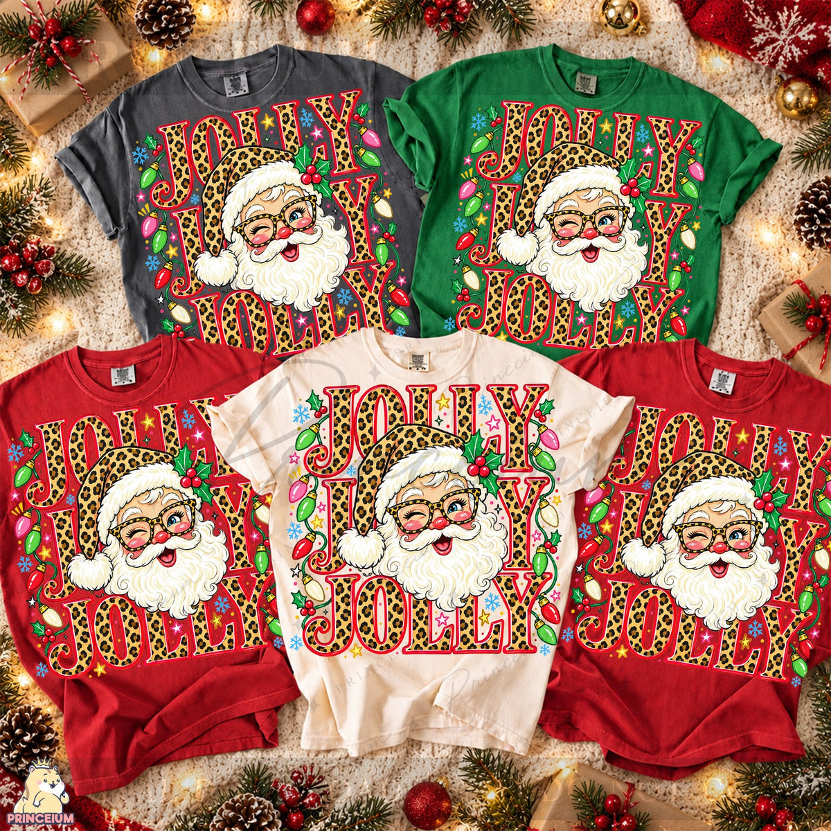 Leopard Print Jolly Santa