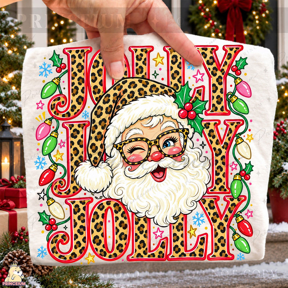Leopard Print Jolly Santa