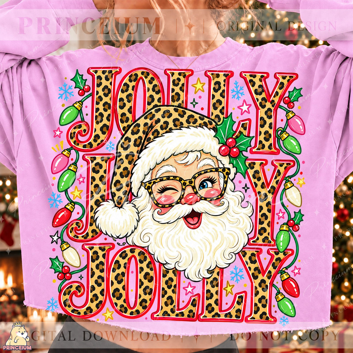 Leopard Print Jolly Santa