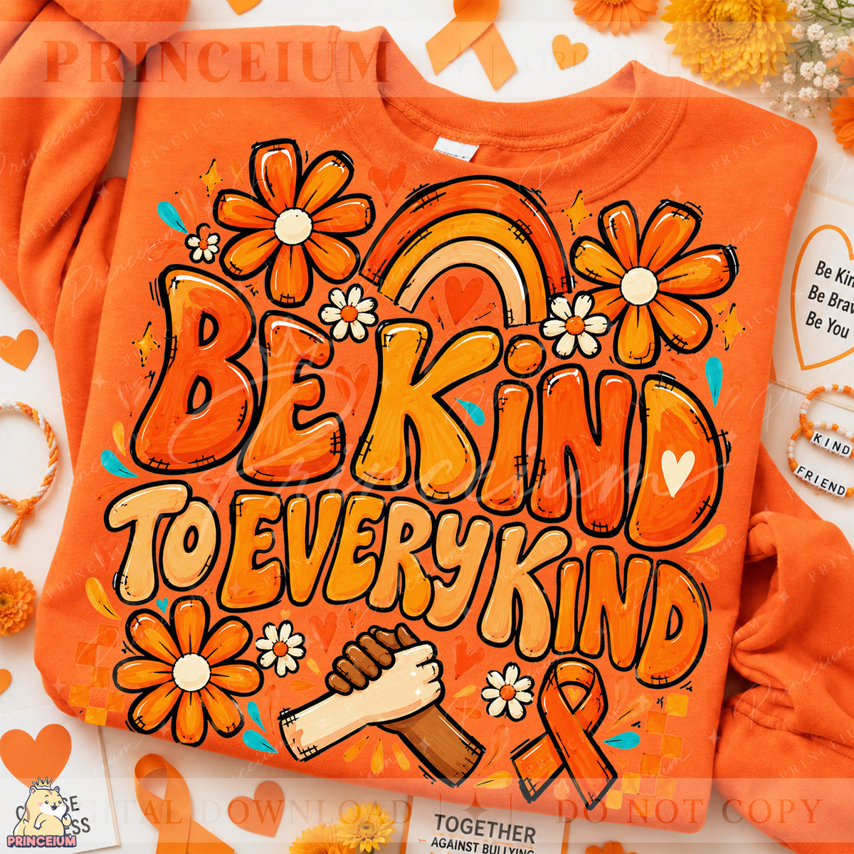 Be Kind to Every Kind PNG Orange Unity Day Anti-Bullying Design | Instant Digital Download