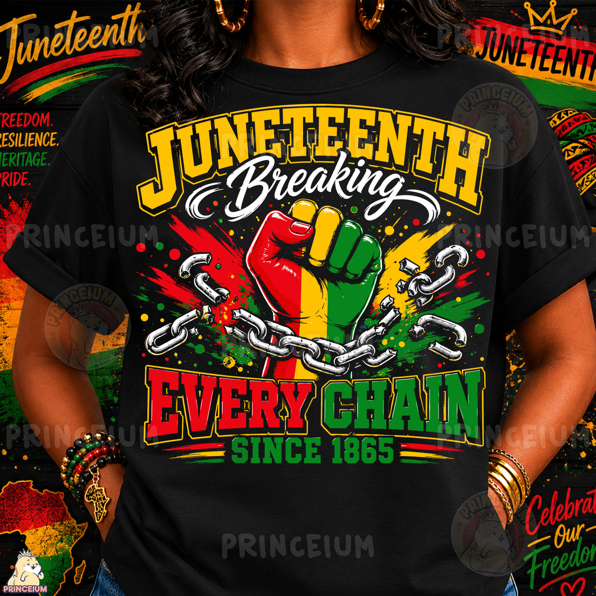 Juneteenth Breaking Every Chain Sublimation Design PNG Freedom Day 1865 Digital Download