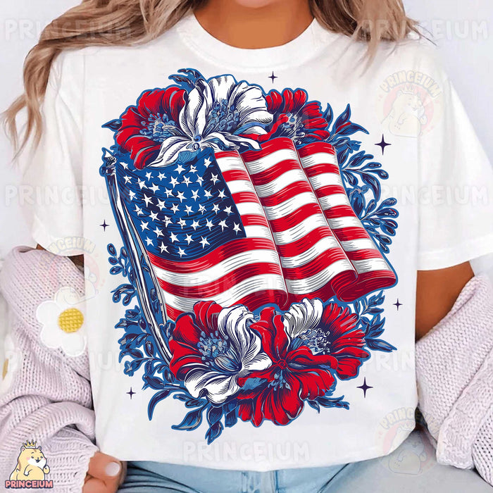 Floral American Flag