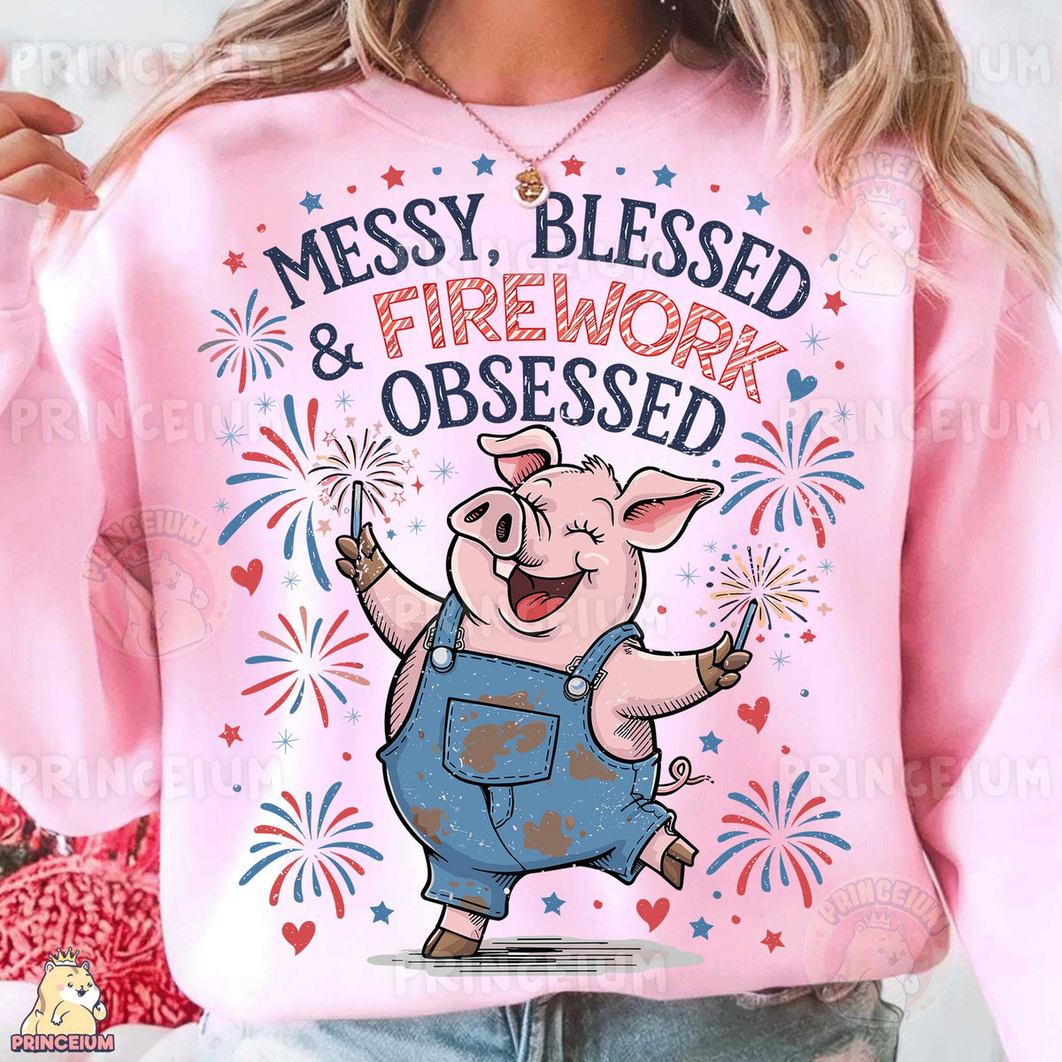 Messy Blessed & Firework Obsessed Pig