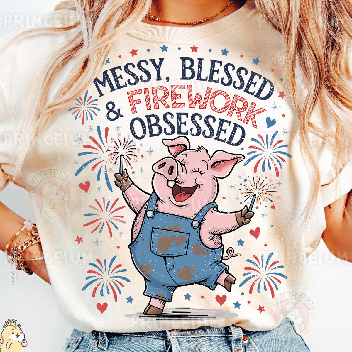 Messy Blessed & Firework Obsessed Pig