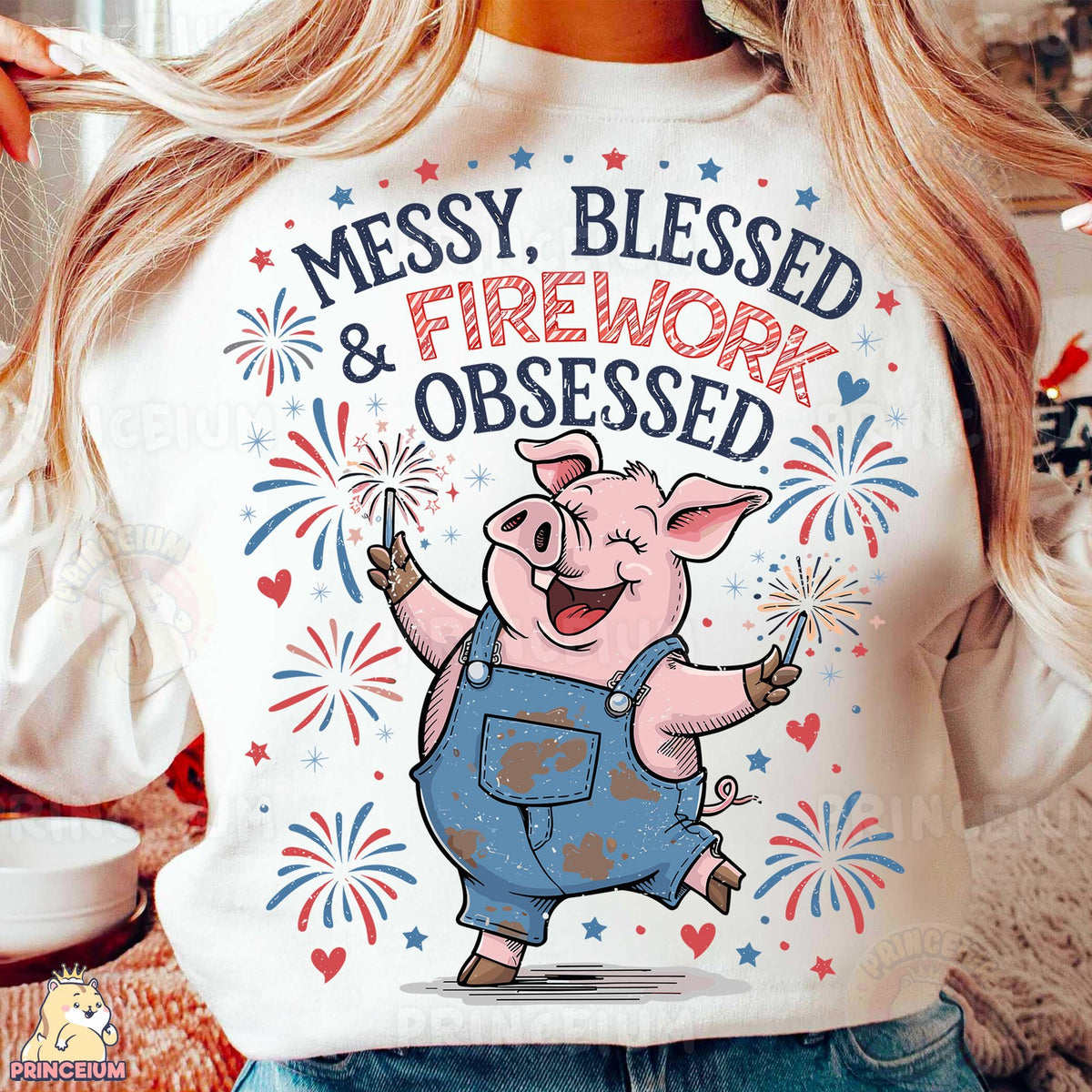Messy Blessed & Firework Obsessed Pig