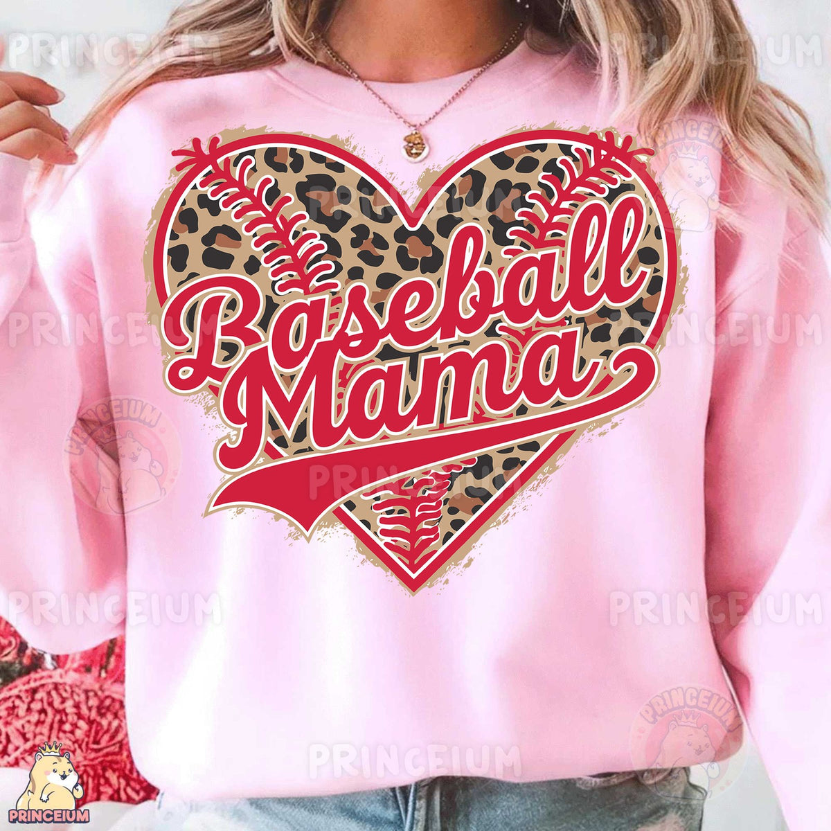 Leopard Baseball Mama Heart
