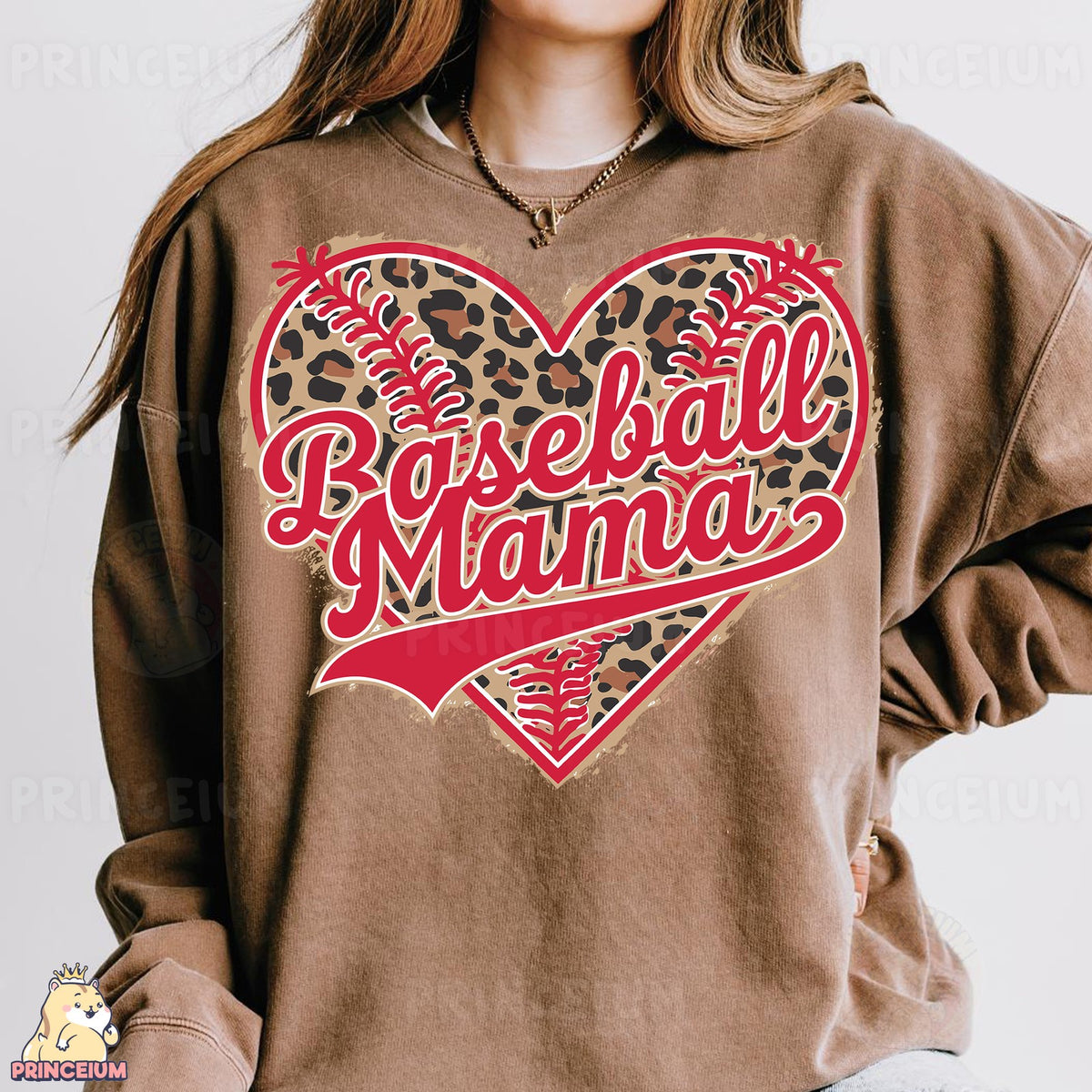 Leopard Baseball Mama Heart