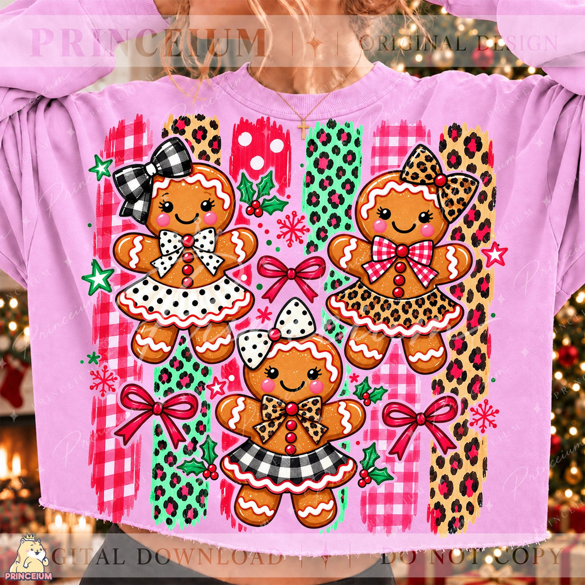 Preppy Gingerbread Girl Trio