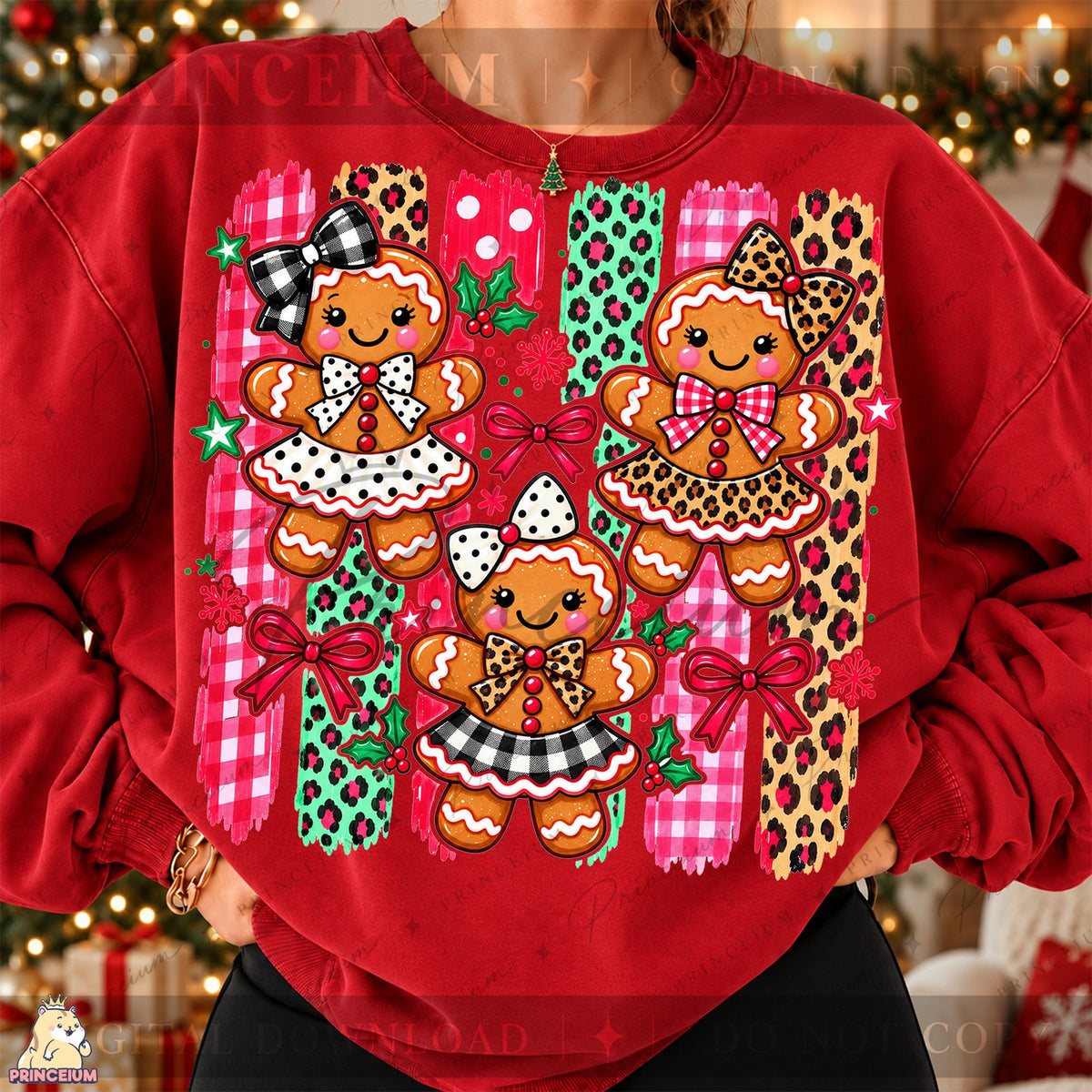 Preppy Gingerbread Girl Trio