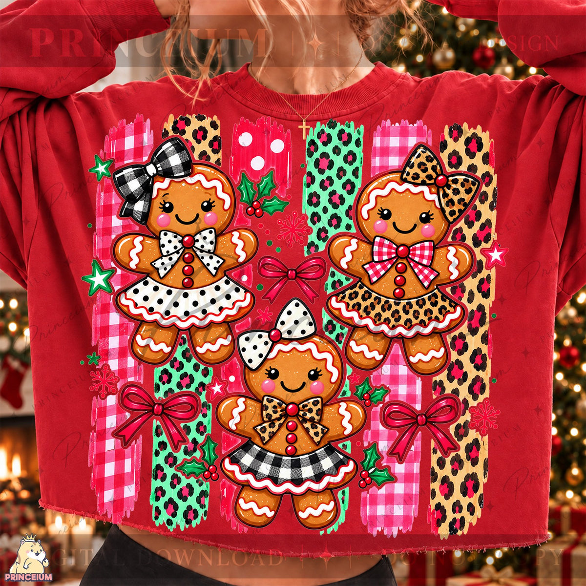 Preppy Gingerbread Girl Trio