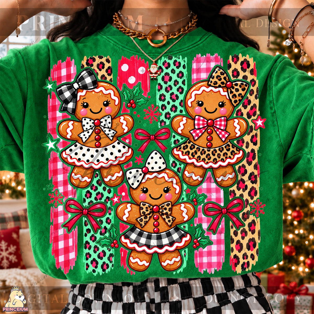 Preppy Gingerbread Girl Trio