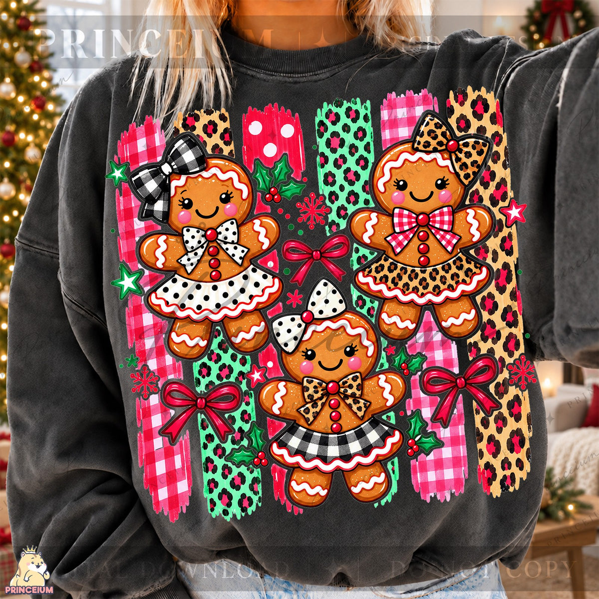 Preppy Gingerbread Girl Trio