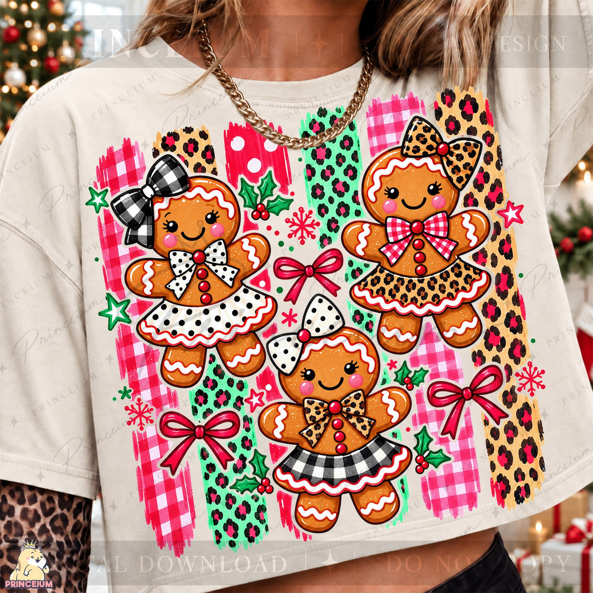 Preppy Gingerbread Girl Trio