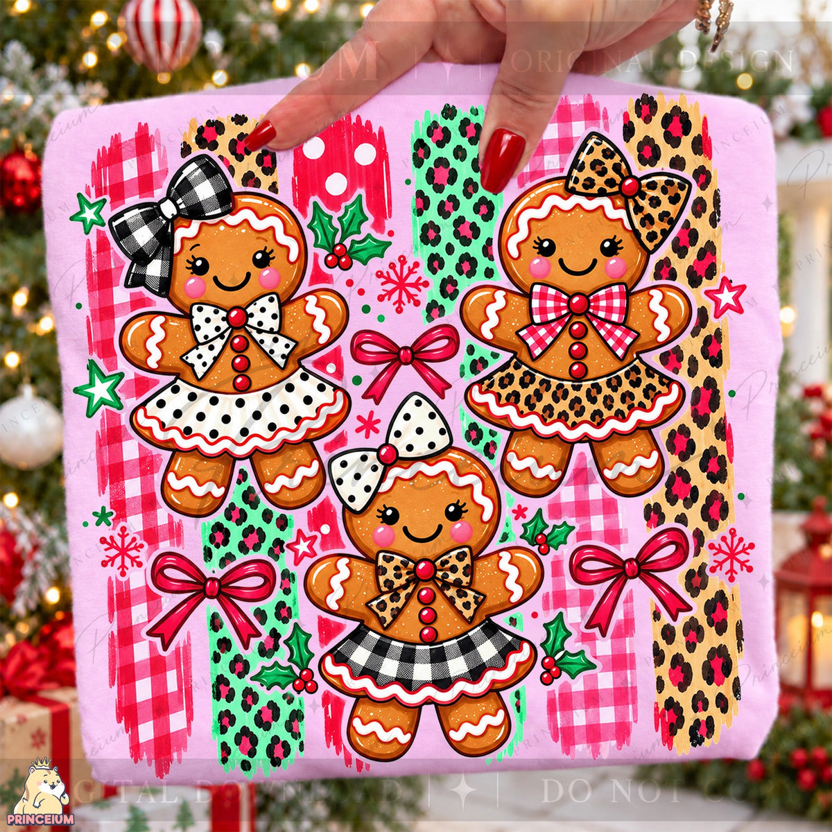 Preppy Gingerbread Girl Trio