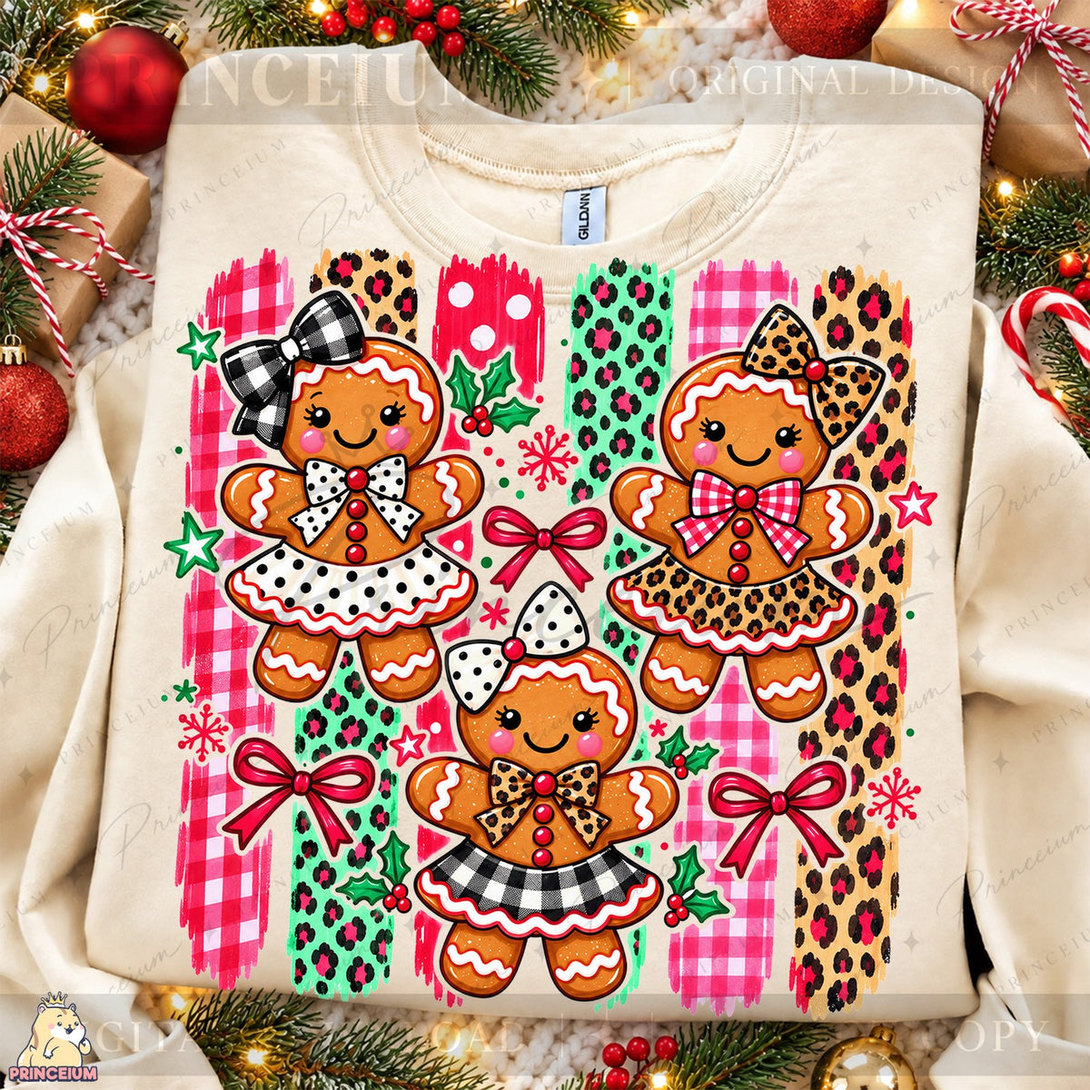 Preppy Gingerbread Girl Trio