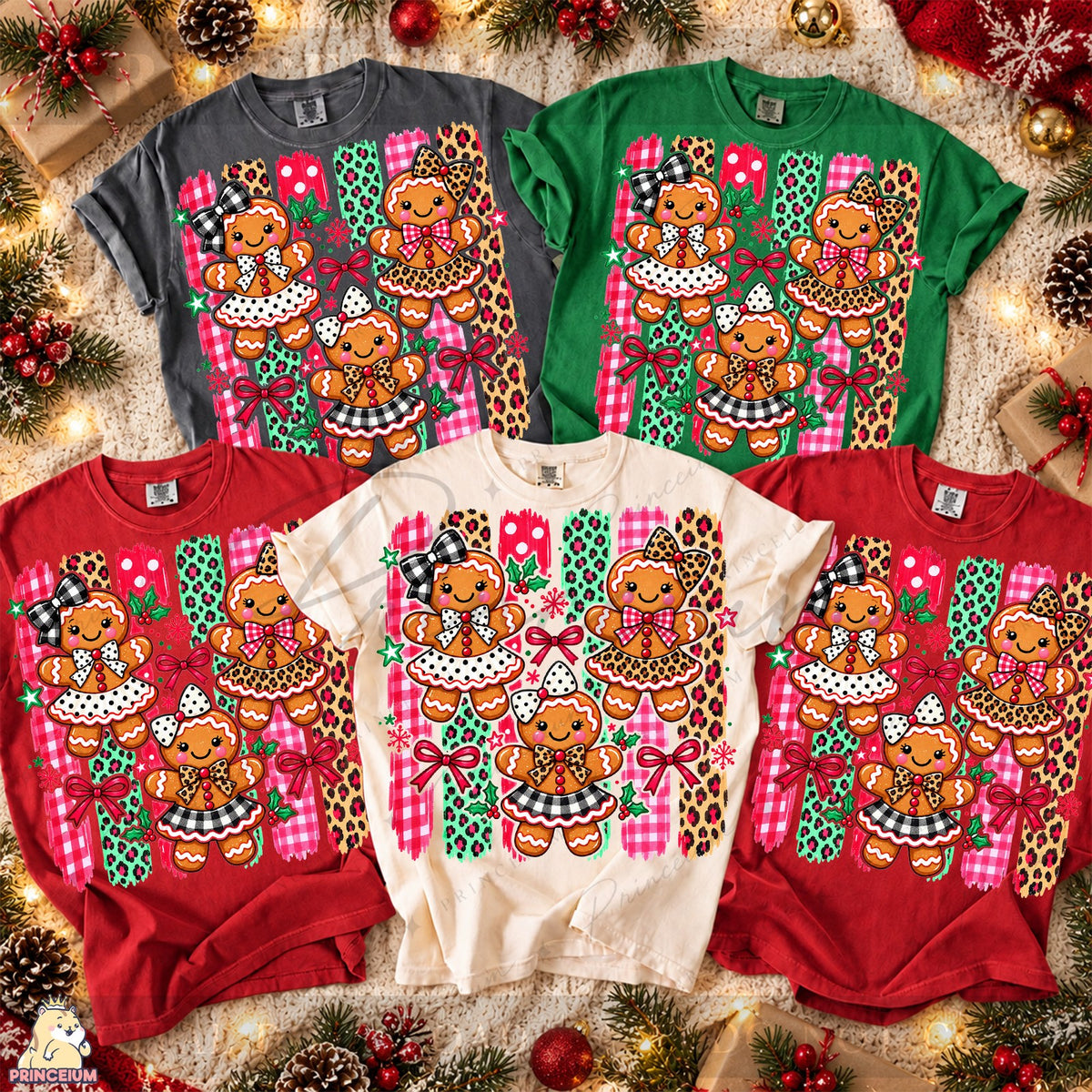 Preppy Gingerbread Girl Trio