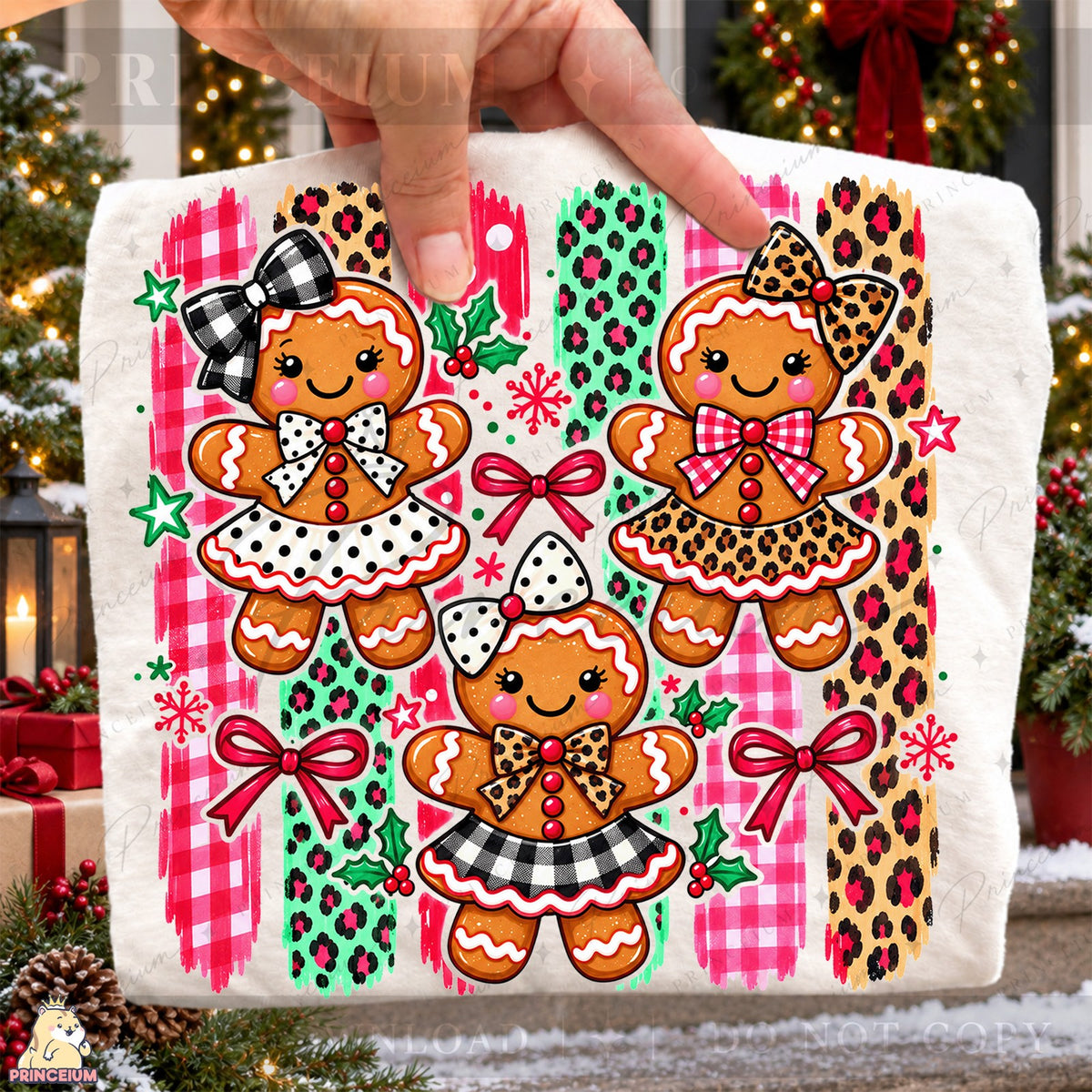 Preppy Gingerbread Girl Trio