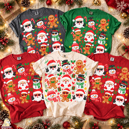 Christmas Doodle PNG – Santa, Snowman & Gingerbread Design  Digital Download
