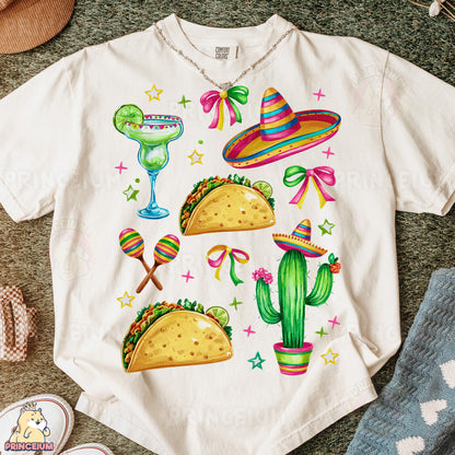 a t - shirt with a mexican design on it