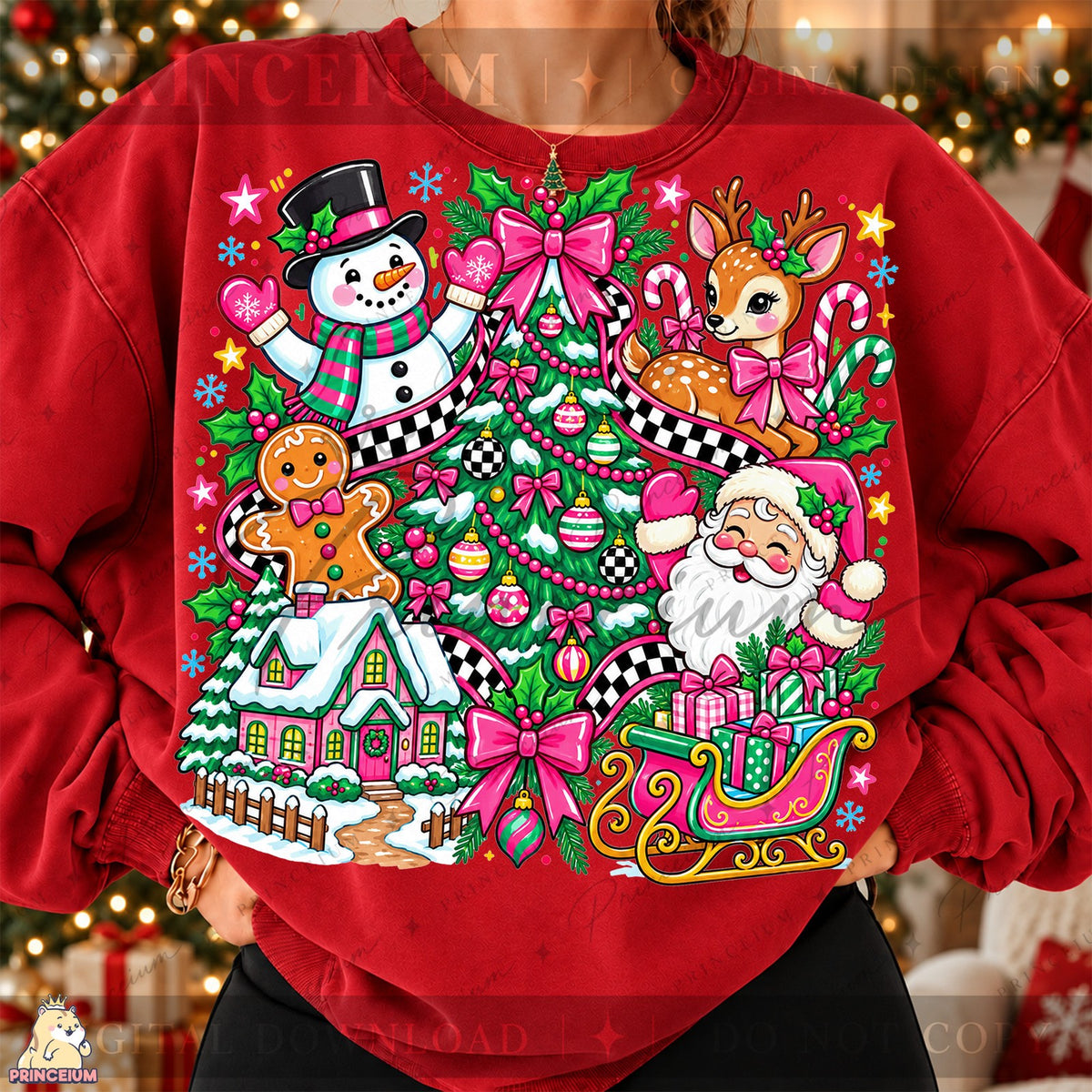 Preppy Pink Christmas Collage