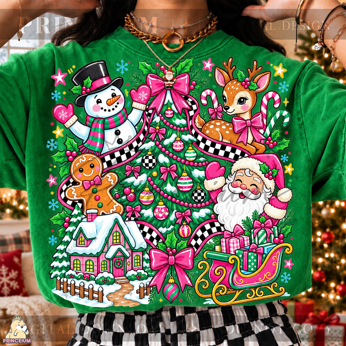 Preppy Pink Christmas Collage