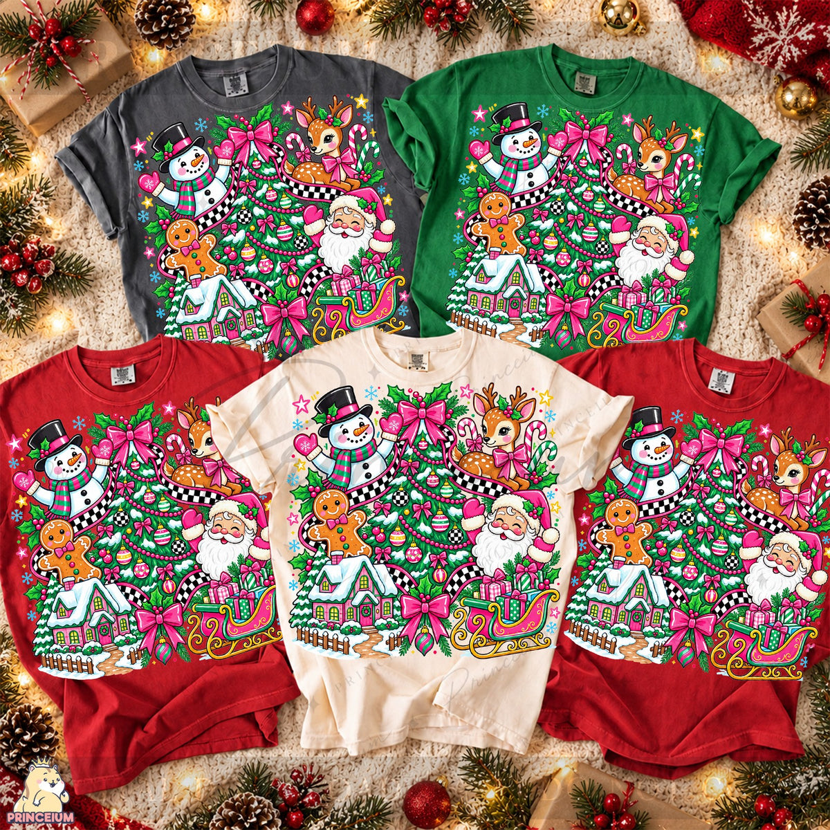 Preppy Pink Christmas Collage