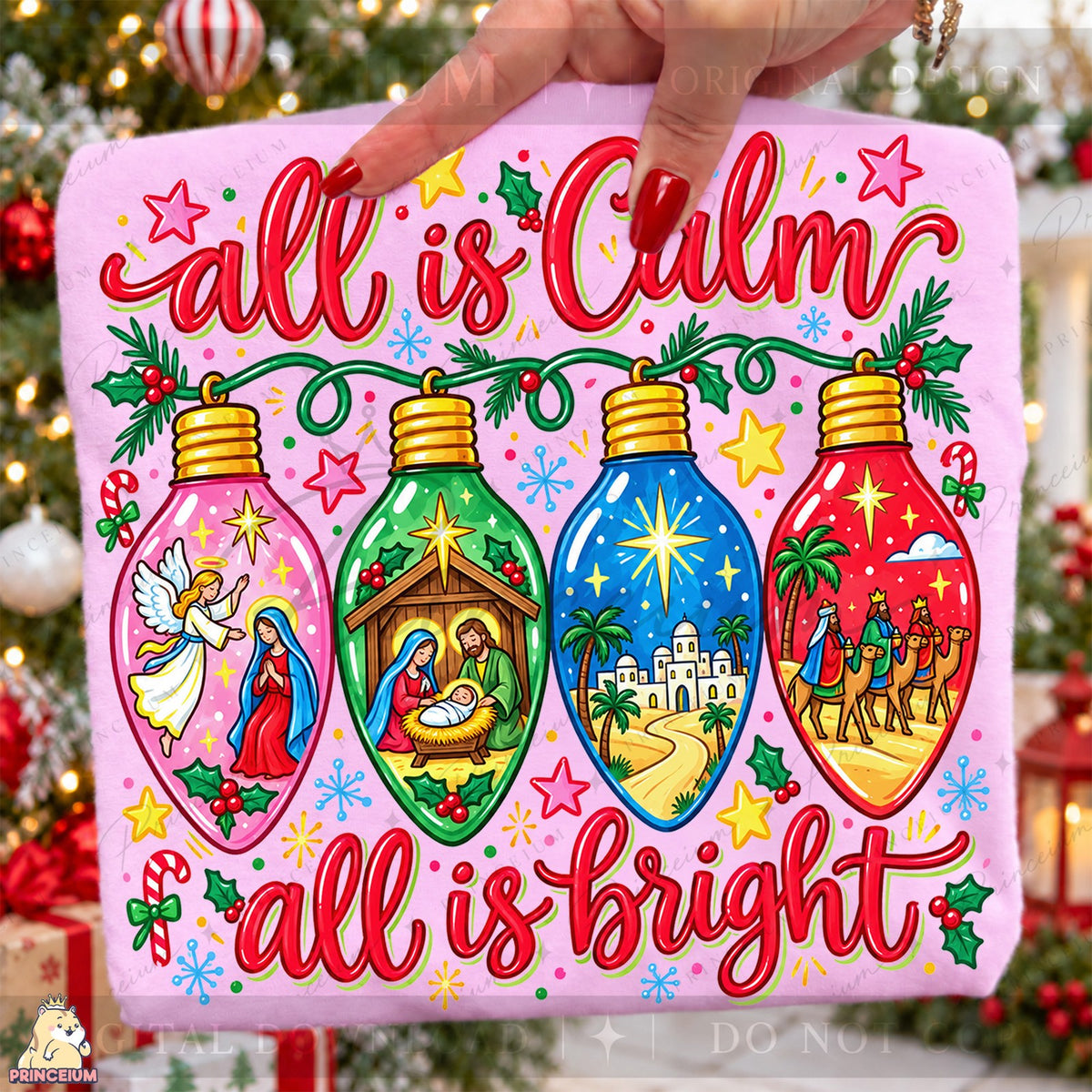 All Is Calm All Is Bright Nativity Lights