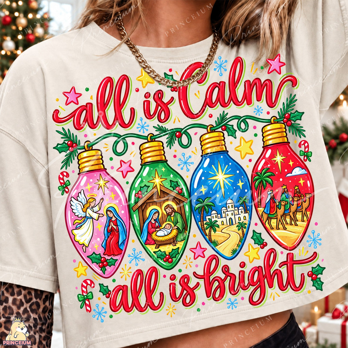 All Is Calm All Is Bright Nativity Lights
