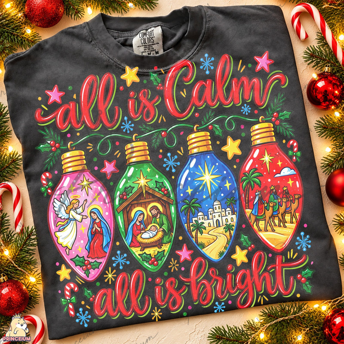 All Is Calm All Is Bright Nativity Lights