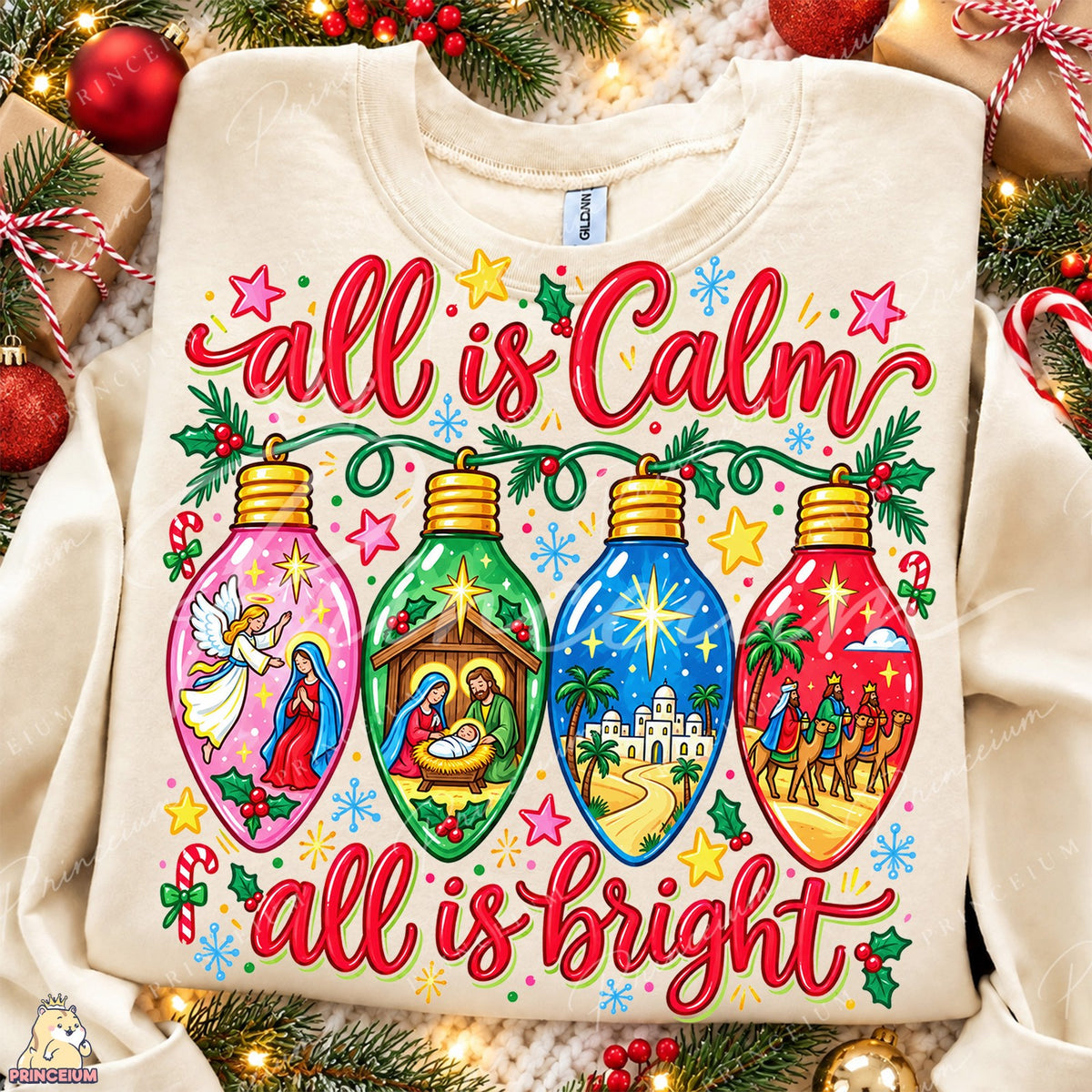 All Is Calm All Is Bright Nativity Lights