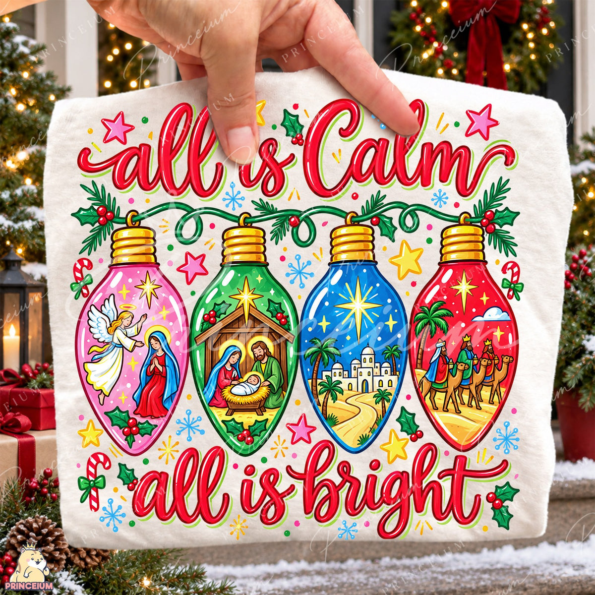 All Is Calm All Is Bright Nativity Lights