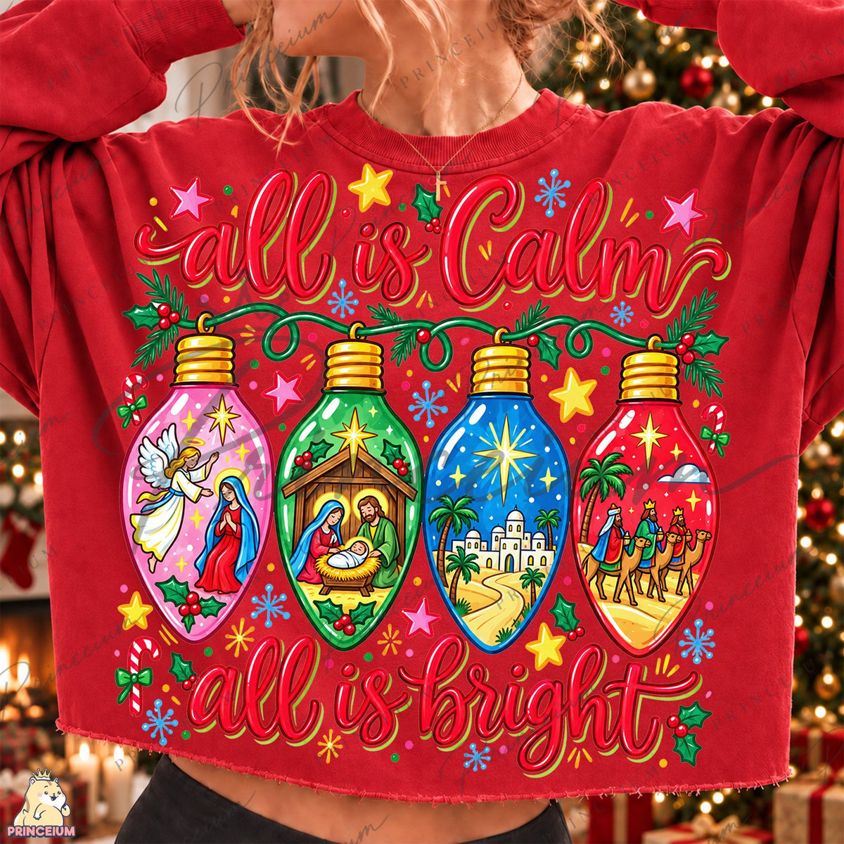 All Is Calm All Is Bright Nativity Lights