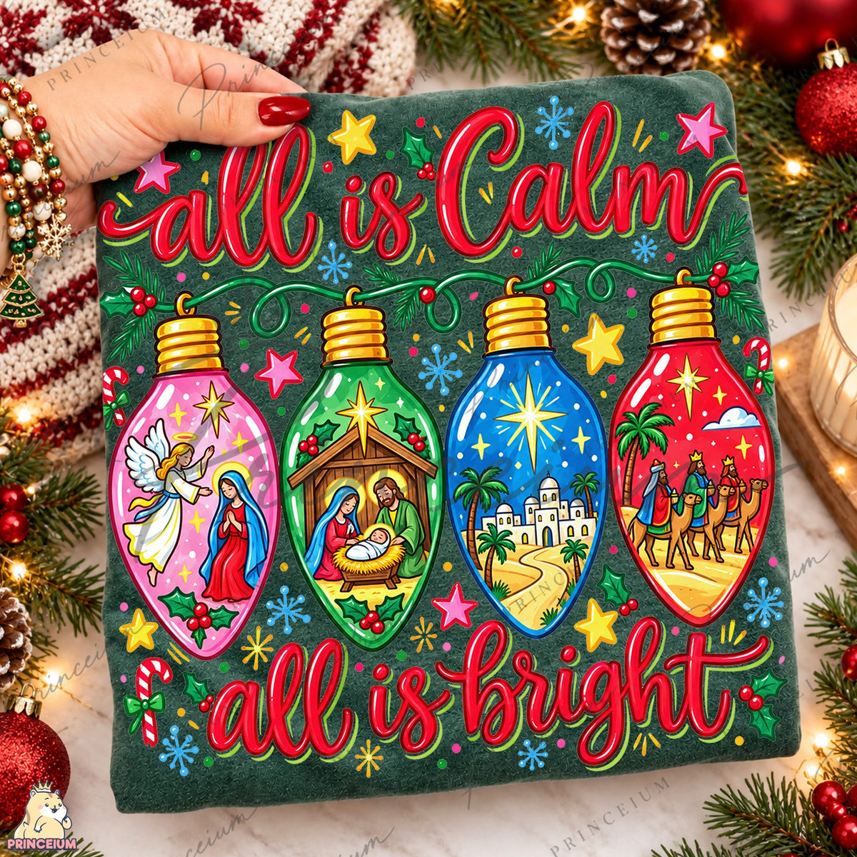 All Is Calm All Is Bright Nativity Lights