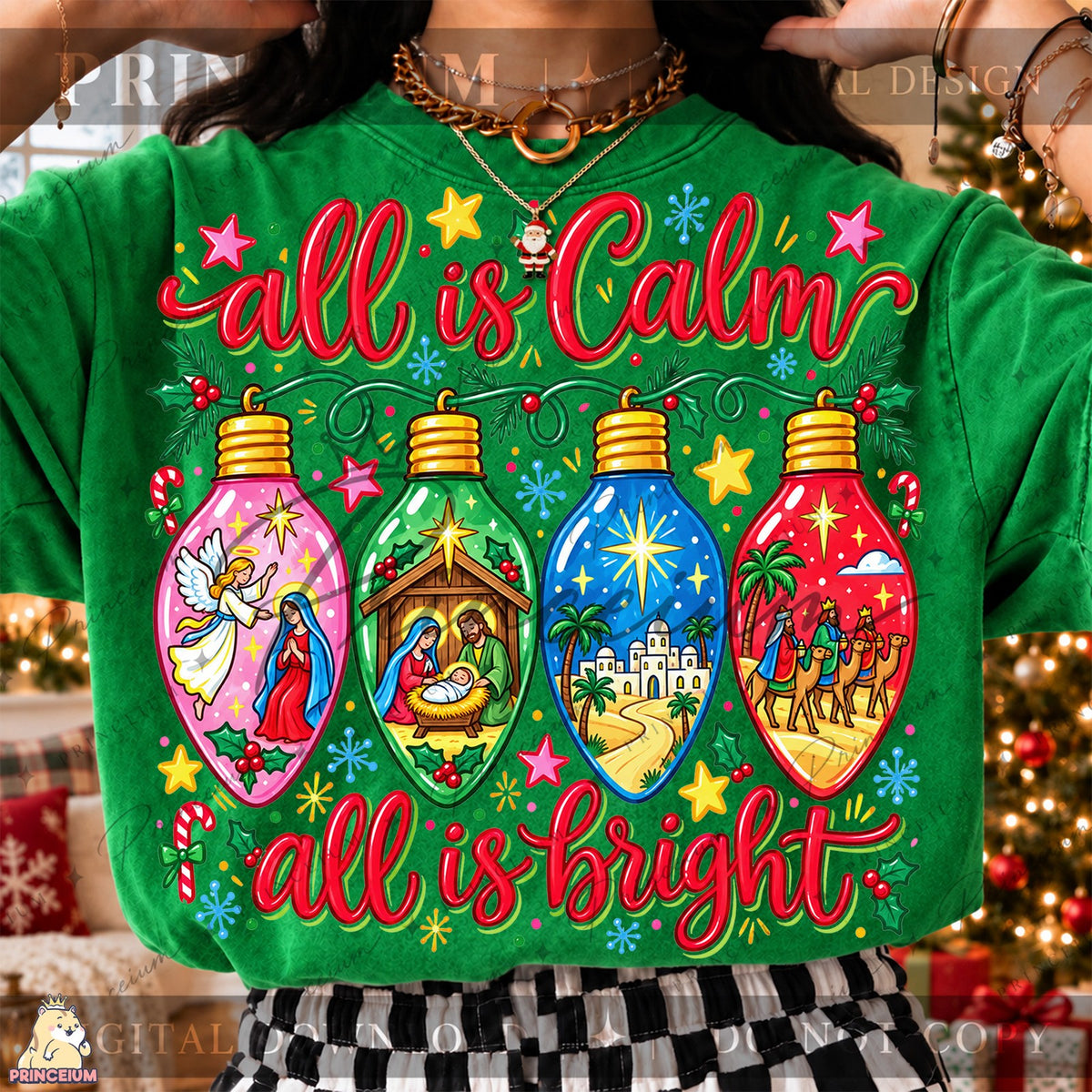 All Is Calm All Is Bright Nativity Lights