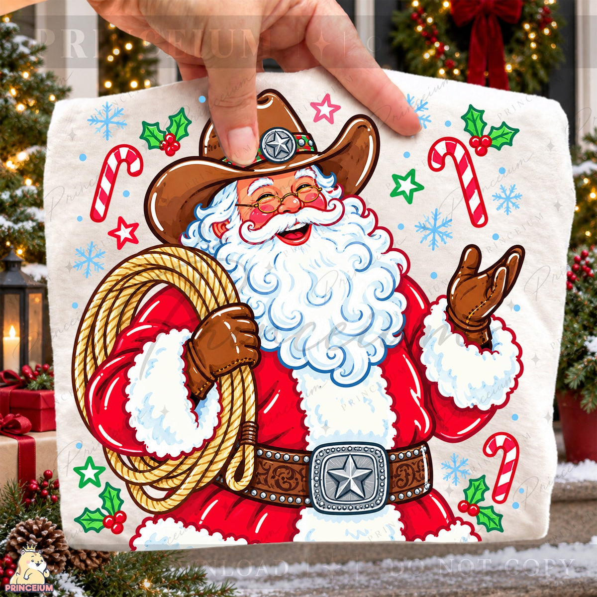 Cowboy Santa Holiday Cheer