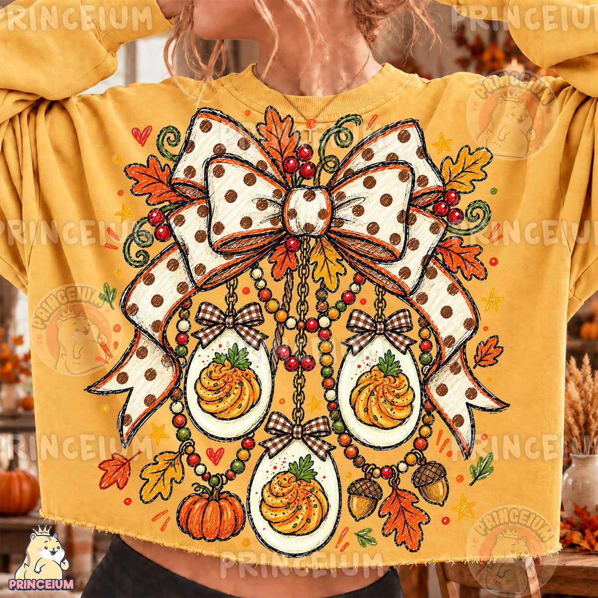 Preppy Thanksgiving Deviled Eggs Bow
