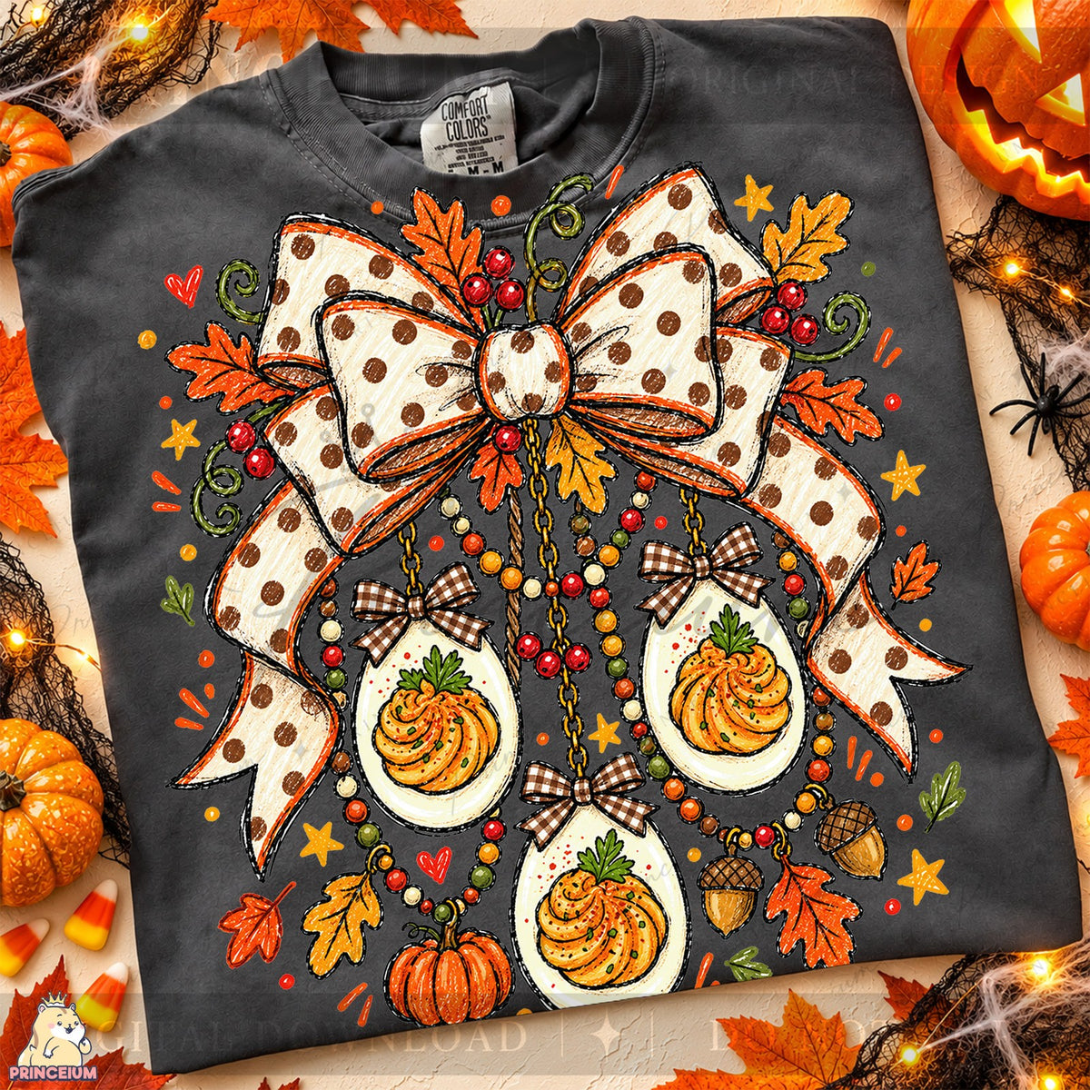 Preppy Thanksgiving Deviled Eggs Bow