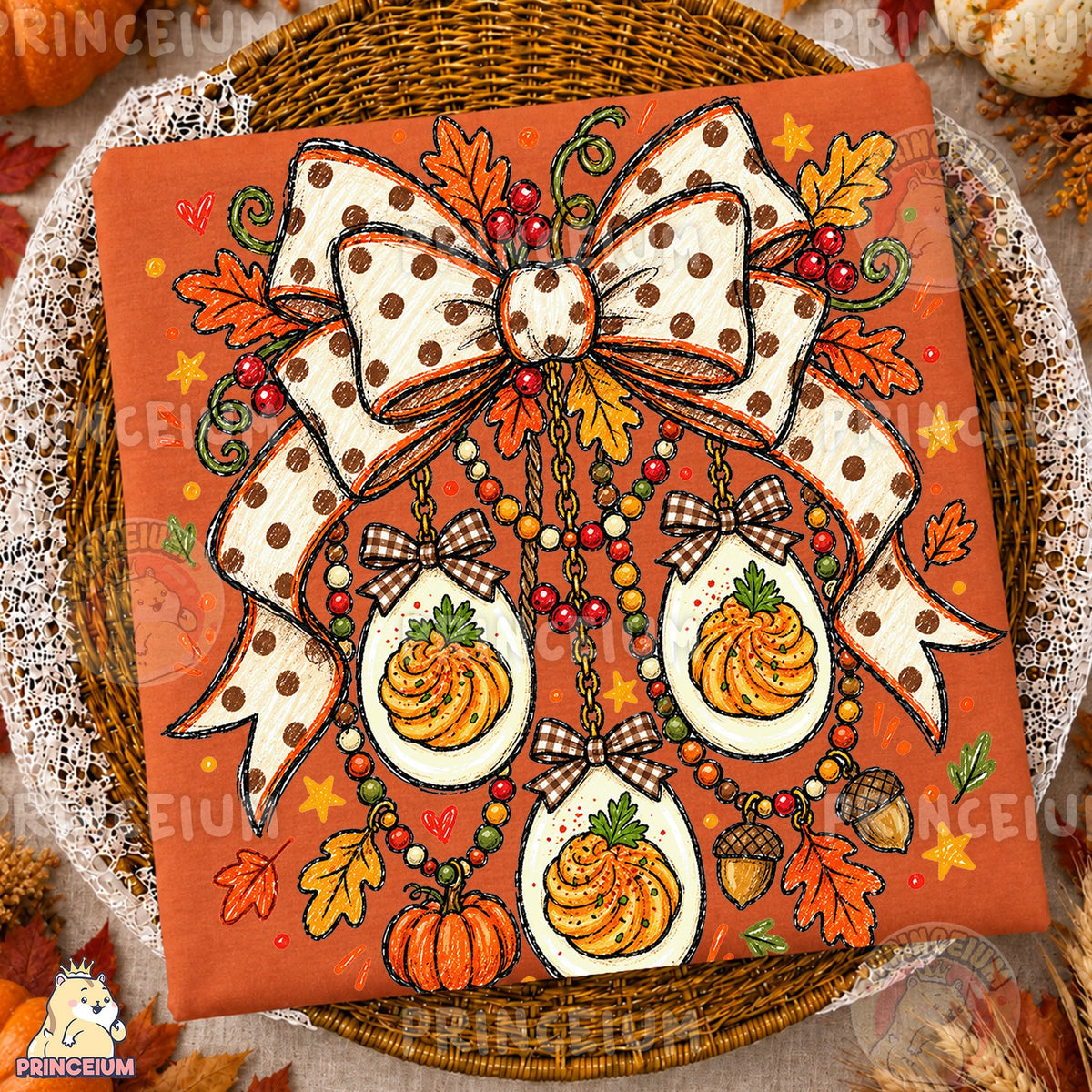 Preppy Thanksgiving Deviled Eggs Bow