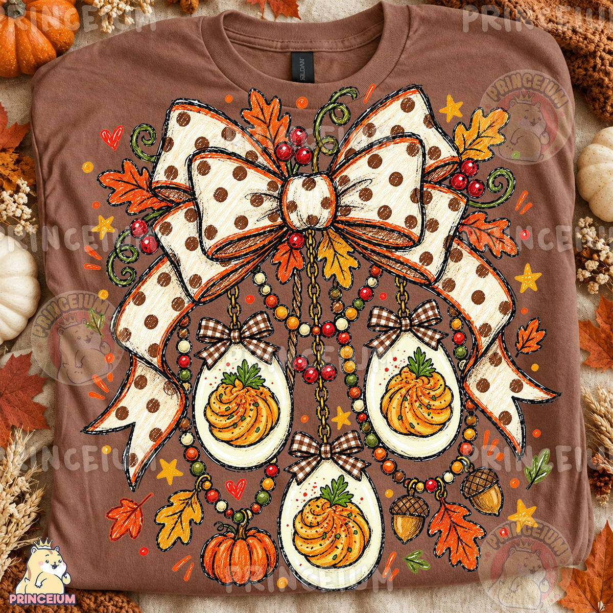 Preppy Thanksgiving Deviled Eggs Bow