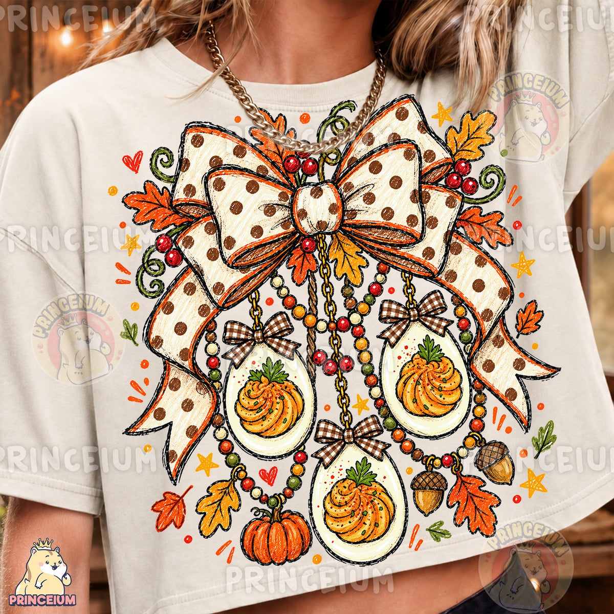 Preppy Thanksgiving Deviled Eggs Bow