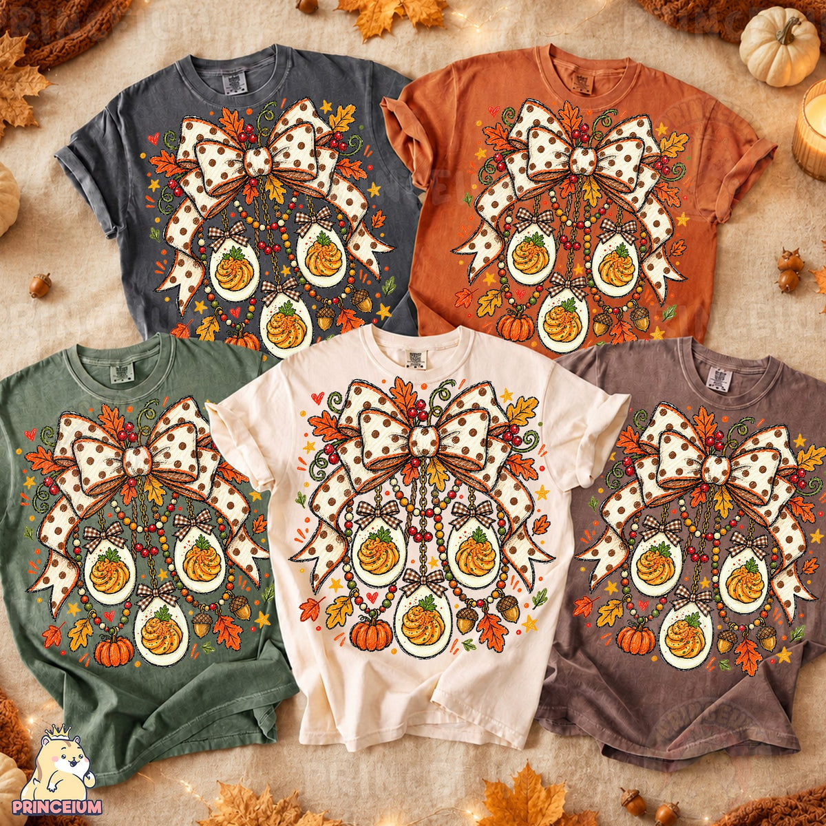 Preppy Thanksgiving Deviled Eggs Bow